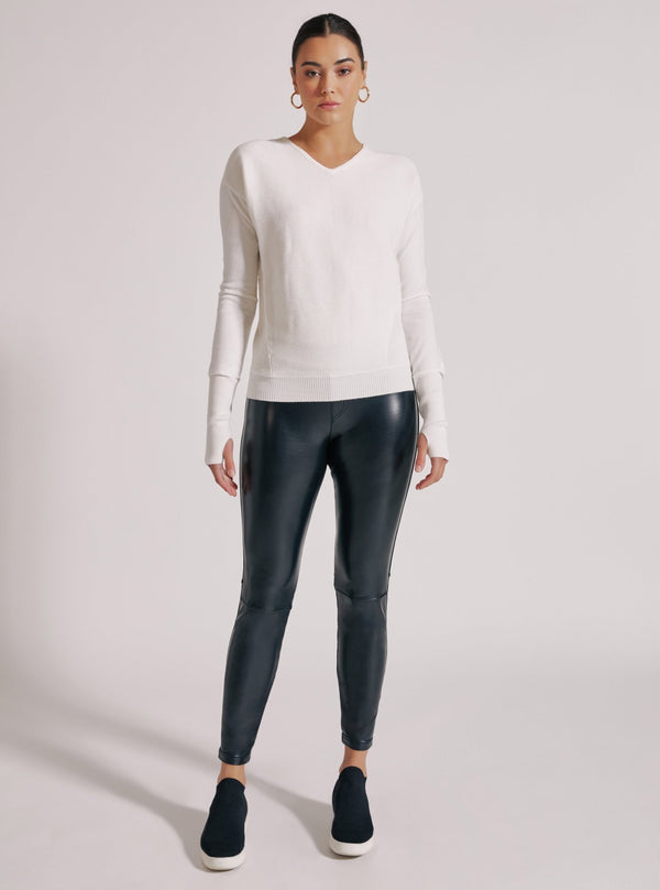 Blanc Noir PORTOLA V NECK -White - Final Sale WHITE