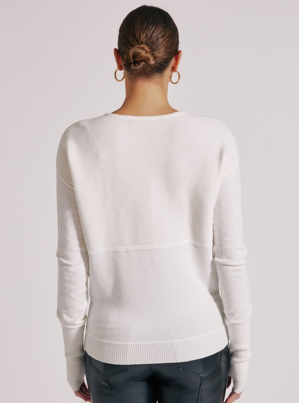 Blanc Noir PORTOLA V NECK -White - Final Sale WHITE