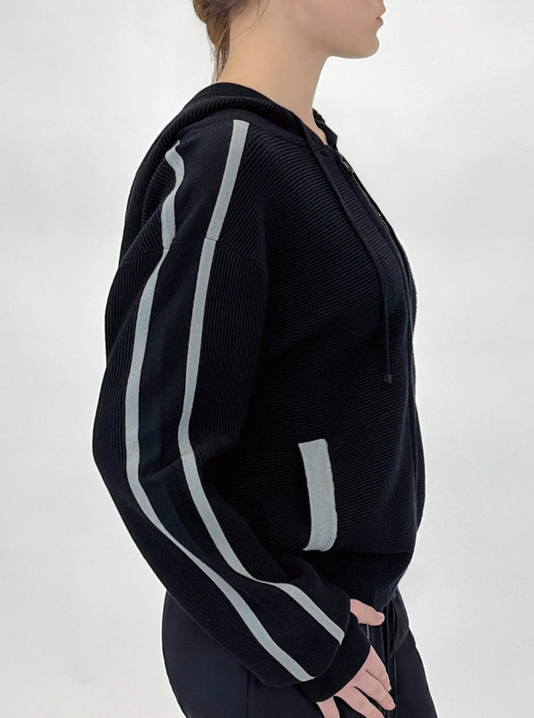 blanc noir Portola Zip Up Hoodie Greige/Black