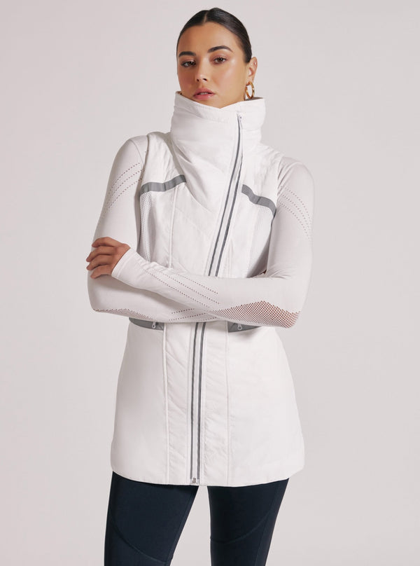 blanc noir REFLECTIVE ELONGATED VEST WHITE/ GREY
