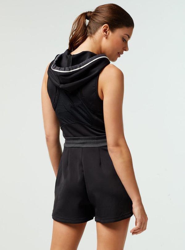 Blanc Noir SCUBA ROMPER FINAL SALE BLACK/CHARCOAL