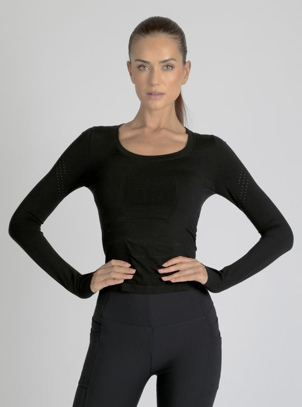 Blanc Noir Seamless Scoop Neck Top White