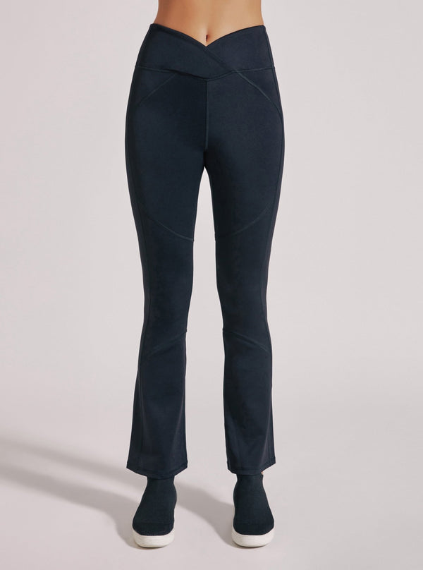 blanc noir Solid Bootcut Legging - Black BLACK