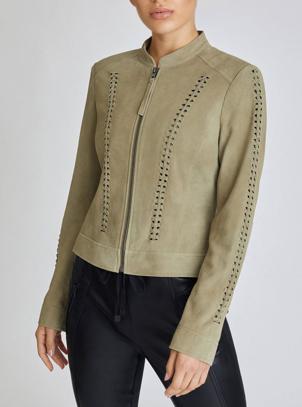 blanc noir SUEDE JACKET - FINAL SALE GREEN SAGE