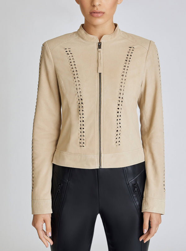 Blanc Noir SUEDE JACKET - FINAL SALE LIGHT SAND