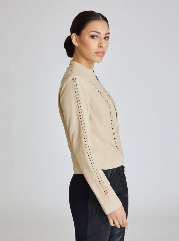 Blanc Noir SUEDE JACKET - FINAL SALE LIGHT SAND