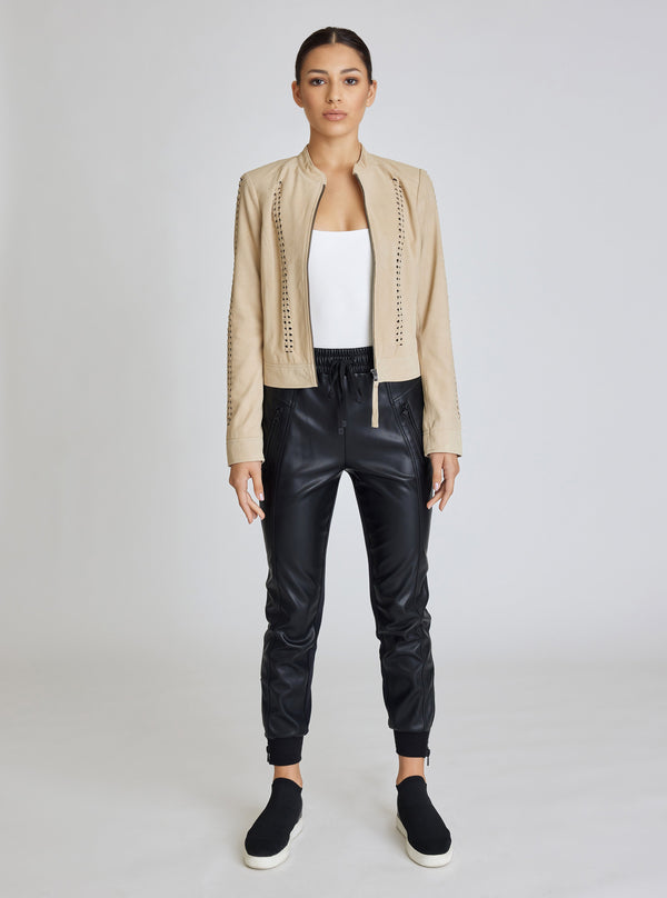 Blanc Noir SUEDE JACKET - FINAL SALE LIGHT SAND