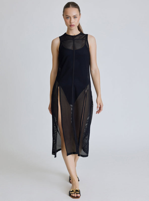 Blanc Noir Taiyo Mesh Tunic - Black - FINAL SALE BLACK