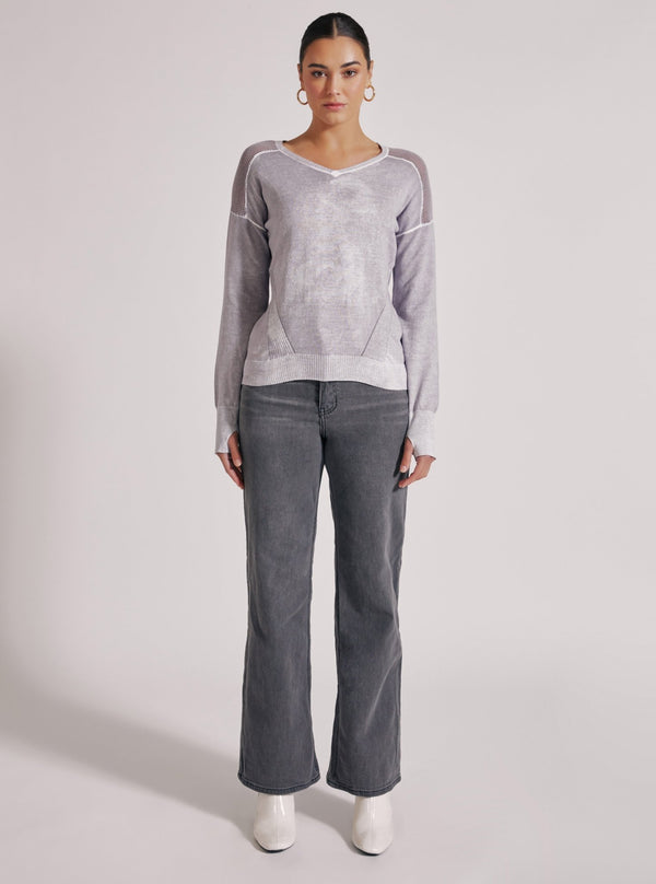 Blanc Noir V-NECK HUNTRESS SWEATER Raindrops