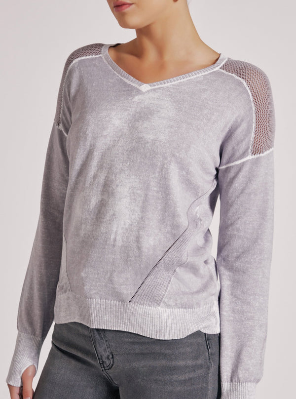 Blanc Noir V-NECK HUNTRESS SWEATER Raindrops