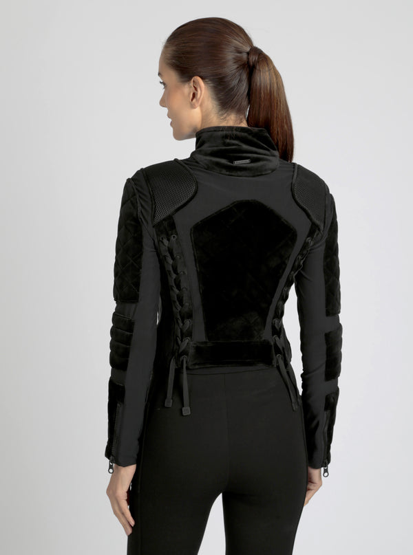 Blanc Noir VELOUR MOTO JACKET Black