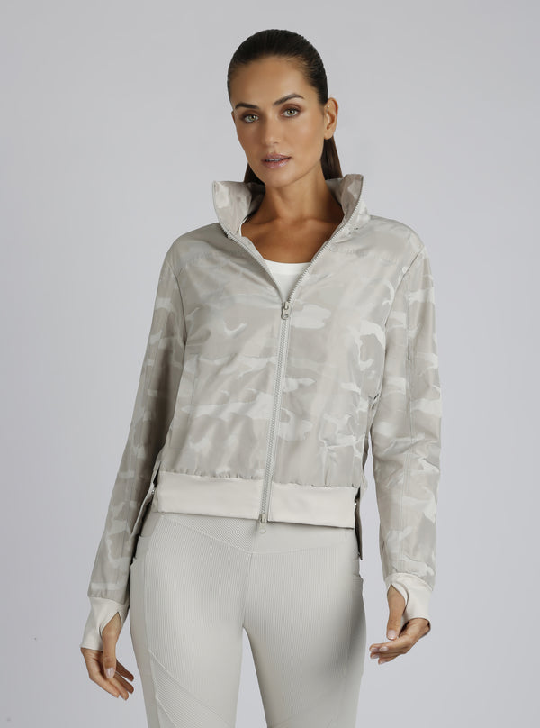 blanc noir Violette Camo Bomber Pumice Stone Camo