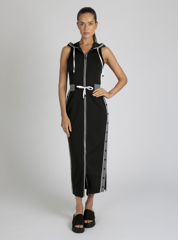 Blanc Noir VISTA TRACK DRESS BLACK/CHARCOAL