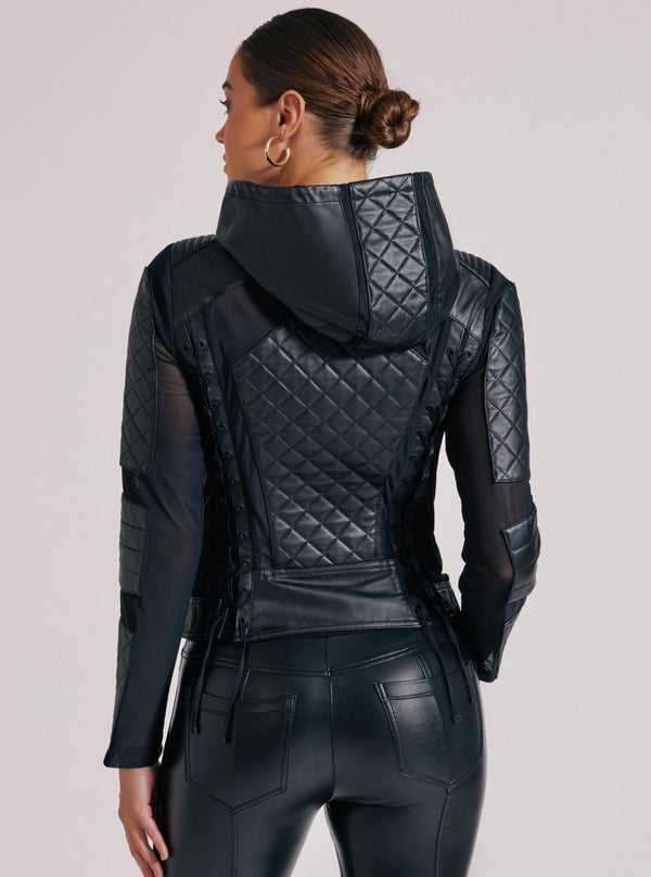 Blanc Noir VOYAGE HOODED MOTO Black