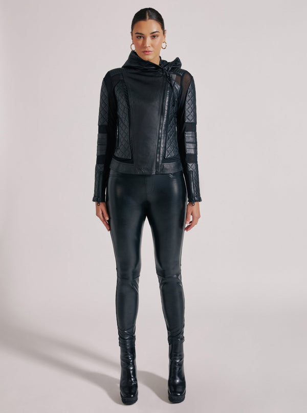 Blanc Noir VOYAGE HOODED MOTO Black