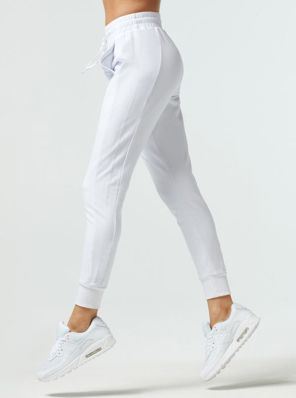 Blanc Noir Yolo Contrast Stitch Jogger - White White