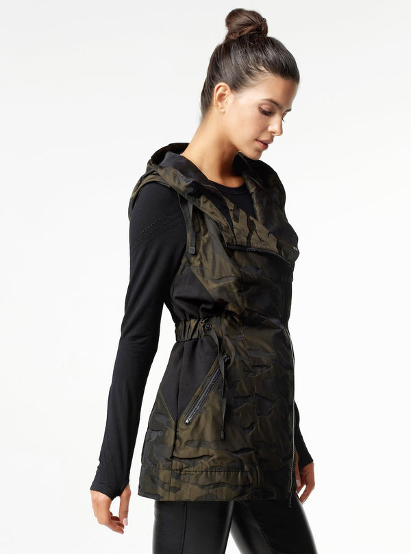 blanc noir Camo Elongated Vest - FINAL SALE Olive Camo