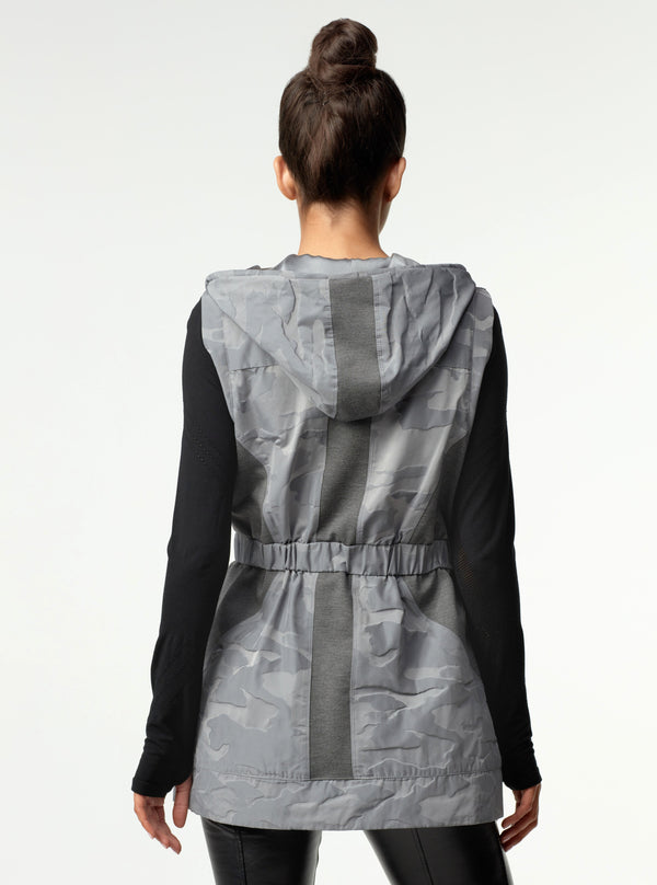 Blanc Noir Camo Elongated Vest FINAL SALE Sharkskin Camo