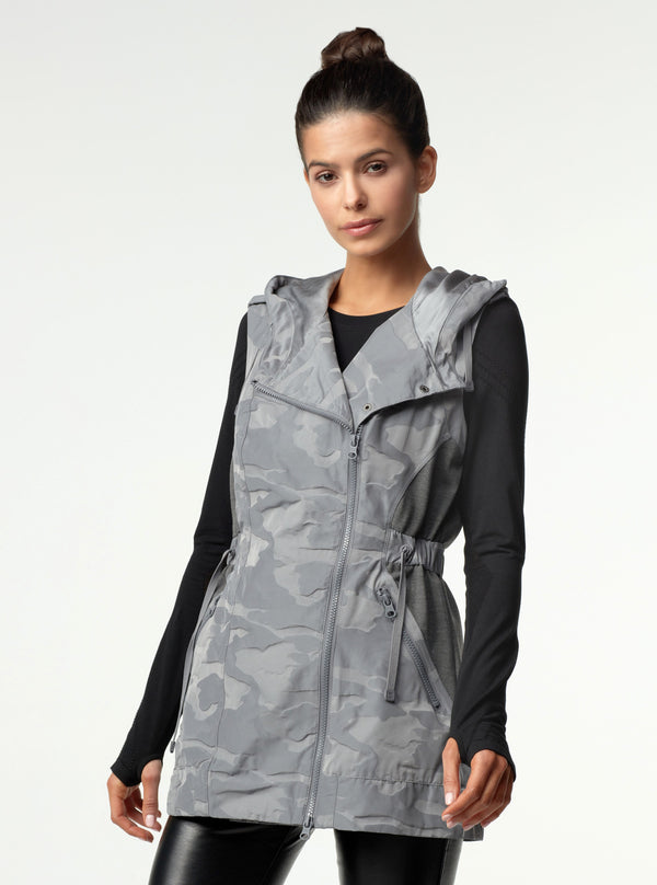 blanc noir Camo Elongated Vest FINAL SALE Sharkskin Camo