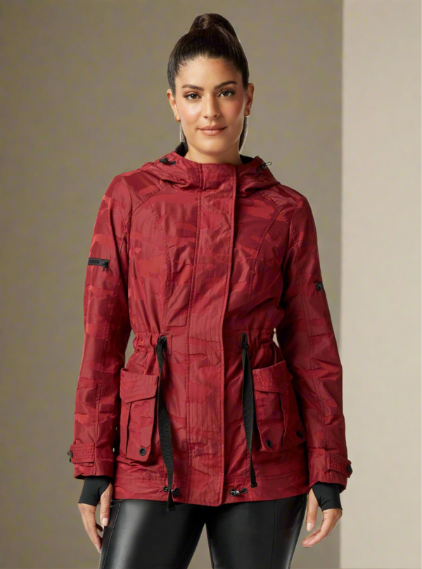 blanc noir CAMO GRENADIER JACKET - Rhubarb Red - FINAL SALE RHUBARB CAMO