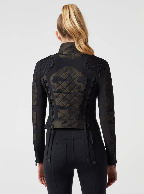 Blanc Noir CAMO MESH MOTO JACKET - FINAL SALE OLIVE CAMO