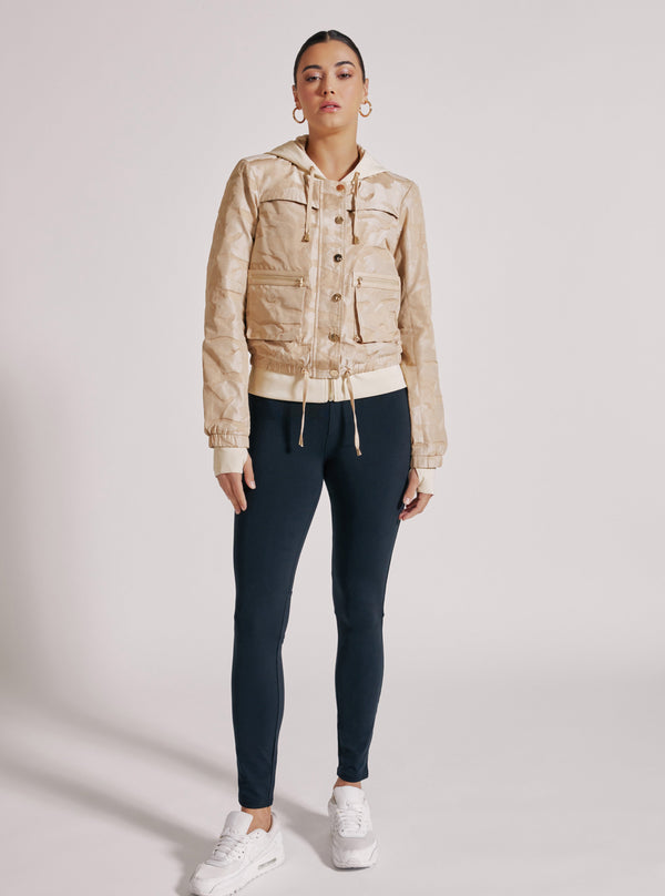 Blanc Noir CAMO SKYFALL AVIATOR JACKET GOLD TRIMS - Sold To Citi Trends IRISH CREAM/ GOLD