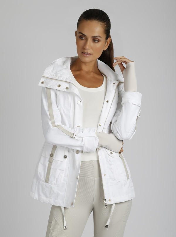 Blanc Noir Camo Sport Anorak Gold Trims White-pumice