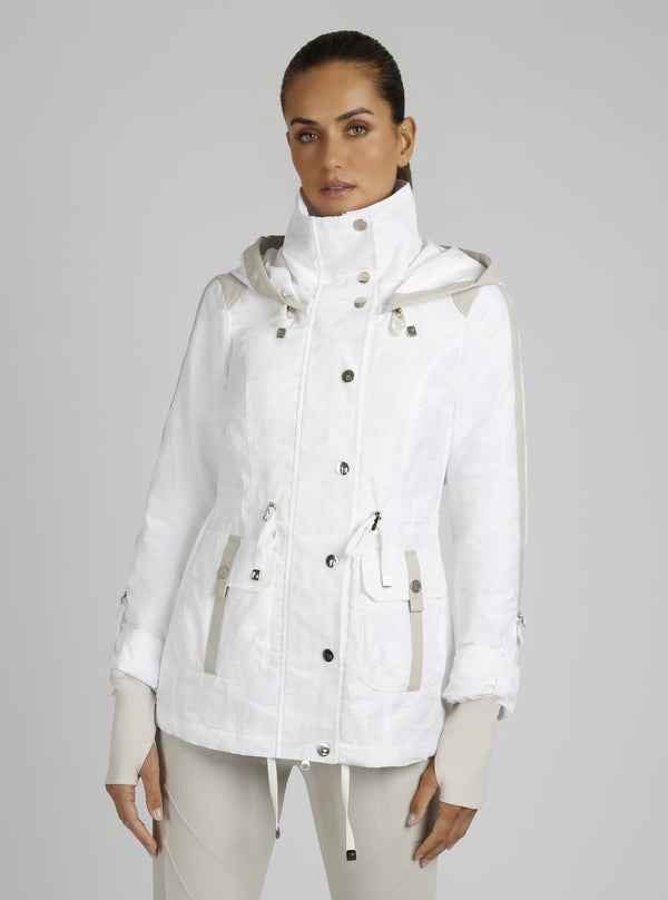 blanc noir Camo Sport Anorak Gold Trims White-pumice