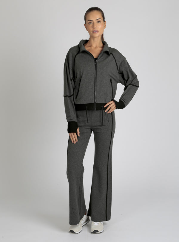 Blanc Noir Casey Jacket Final Sale Dark Charcoal Heather/Black