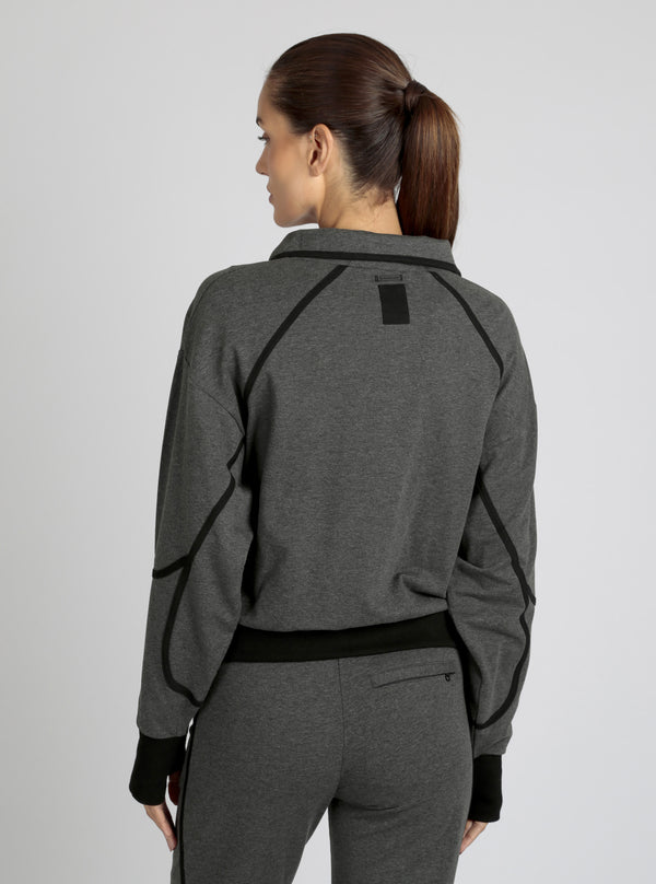 Blanc Noir Casey Jacket Final Sale Dark Charcoal Heather/Black