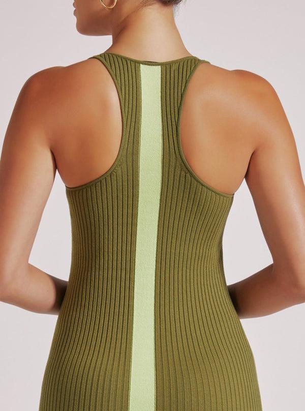 Blanc Noir COLOR BLOCK DRESS FINAL SALE Olive Drab/Daiquiri Grn