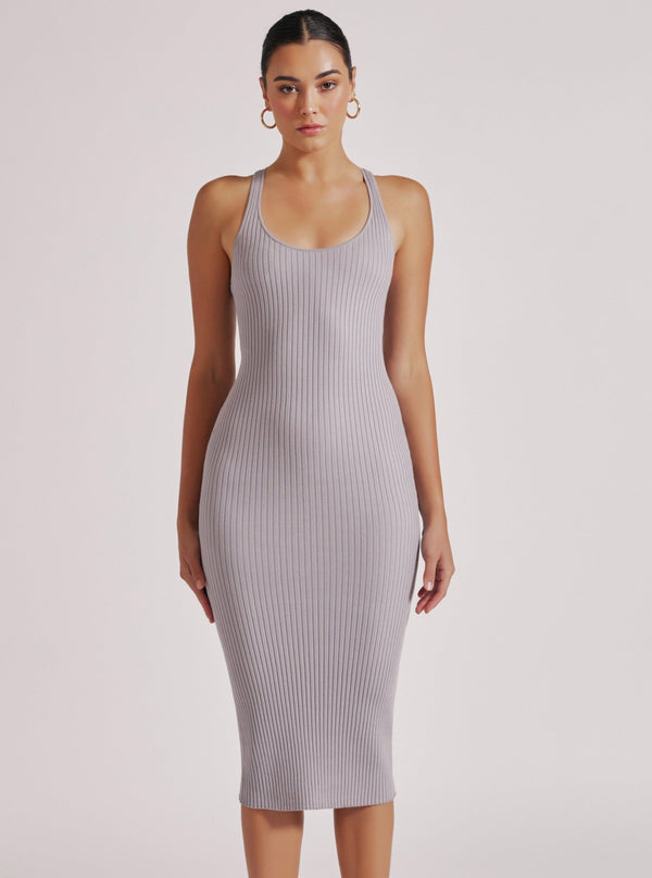 Blanc Noir COLOR BLOCK DRESS FINAL SALE Raindrops/White