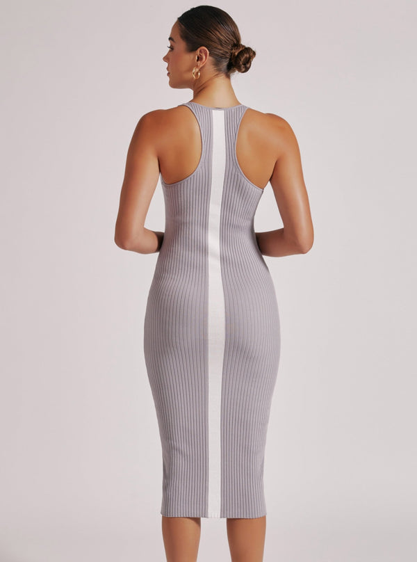 Blanc Noir COLOR BLOCK DRESS FINAL SALE Raindrops/White