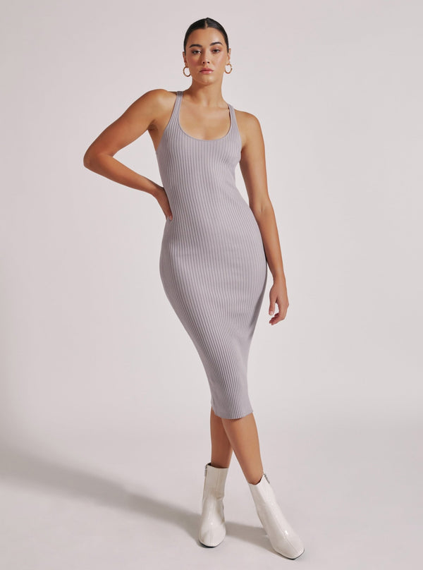 Blanc Noir COLOR BLOCK DRESS FINAL SALE Raindrops/White