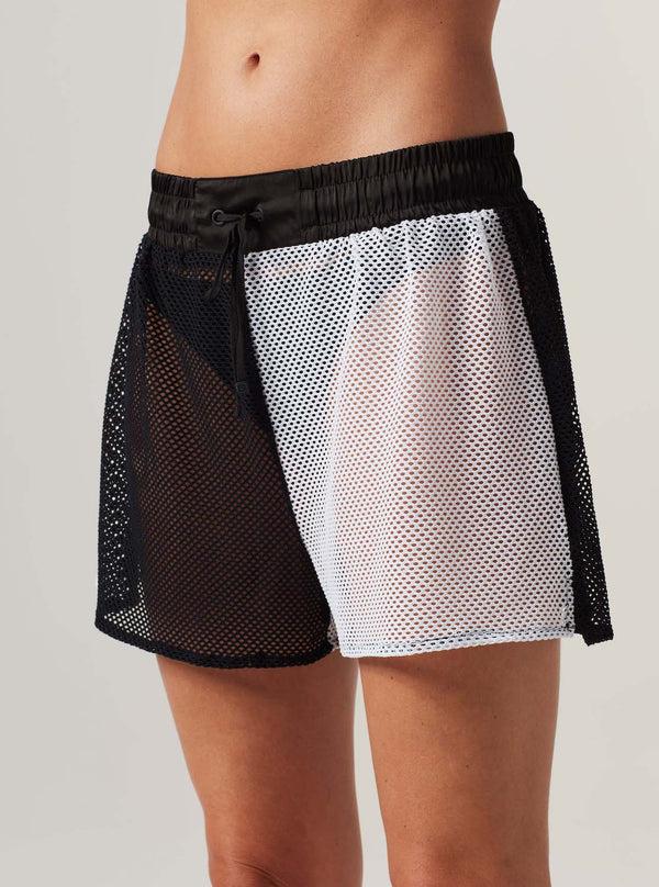 Blanc Noir Color Blocked Poolside Short - FINAL SALE Black White