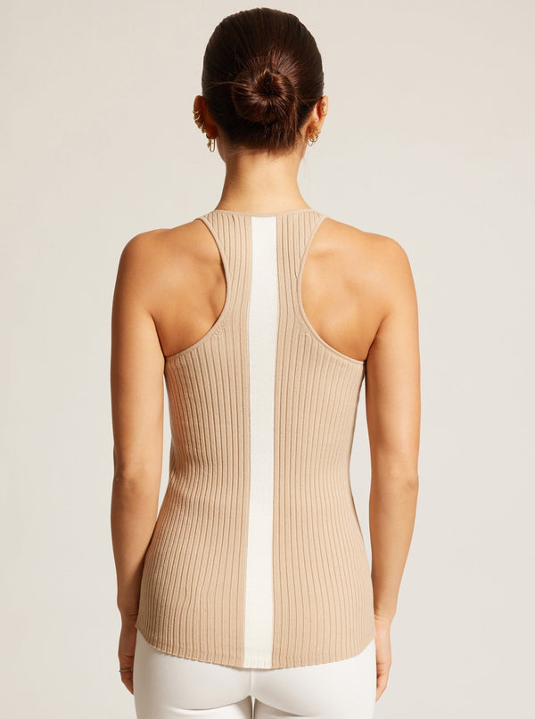 Blanc Noir COLOR BLOCKED TANK - Irish Cream Irish Cream/Wht Alyssum