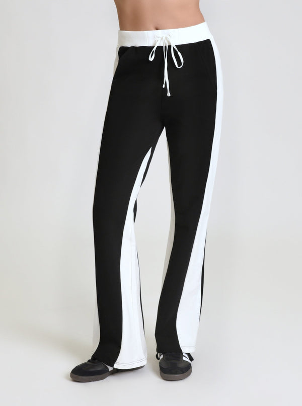 Blanc Noir Color Blocked Wide Leg Pant Black/White Alyssum