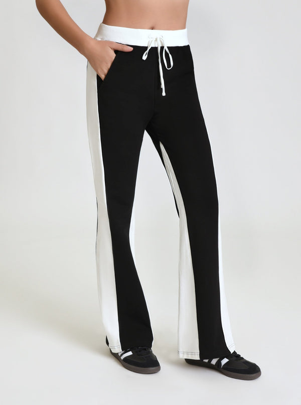 blanc noir Color Blocked Wide Leg Pant Black/White Alyssum