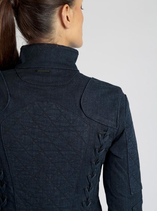 Blanc Noir DENIM SEVILLE MOTO JACKET Dark Denim Rinse