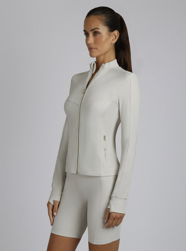 Blanc Noir Directional Rib Bike Short Gold Trims Pumice Stone