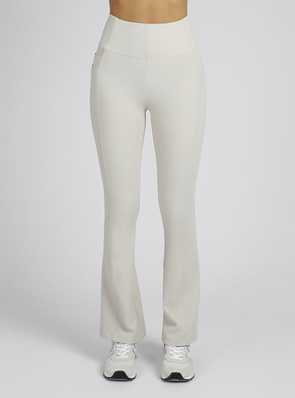 Blanc Noir Directional Rib Bootcut Gold Trims Pumice Stone