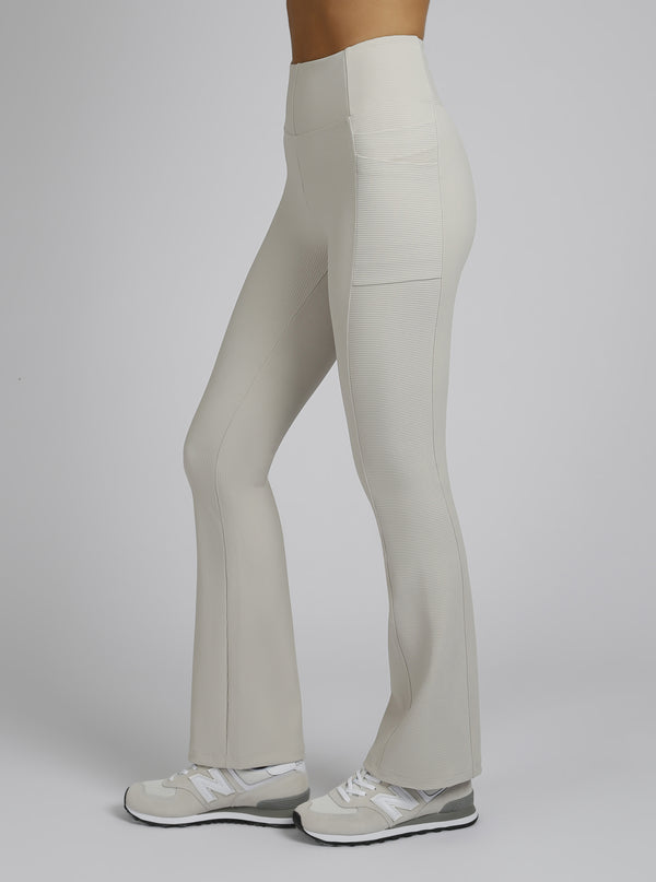 blanc noir Directional Rib Bootcut Gold Trims Pumice Stone