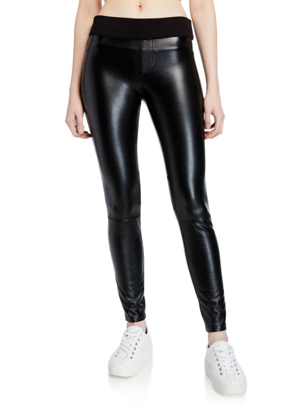 blanc noir Faux Leather London Pant - FINAL SALE BLACK
