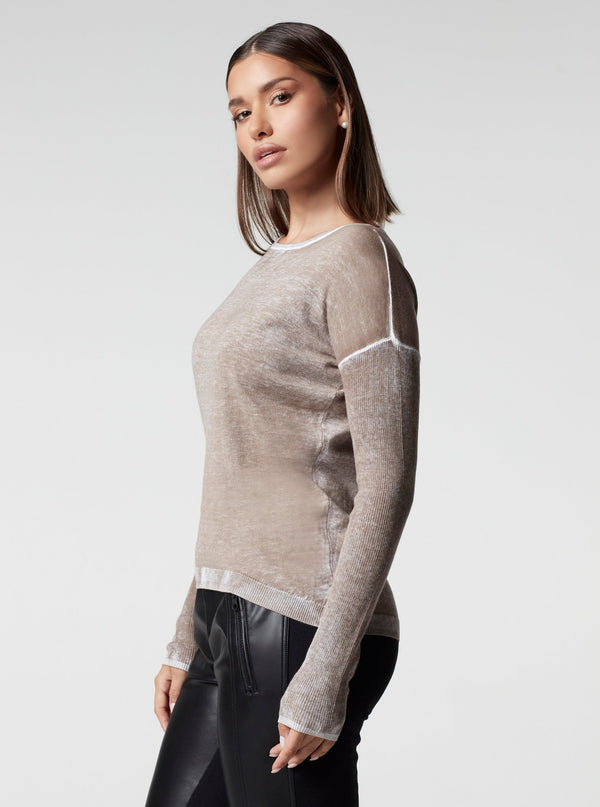 Blanc Noir Huntress Boyfriend Sweater - Greige GREIGE