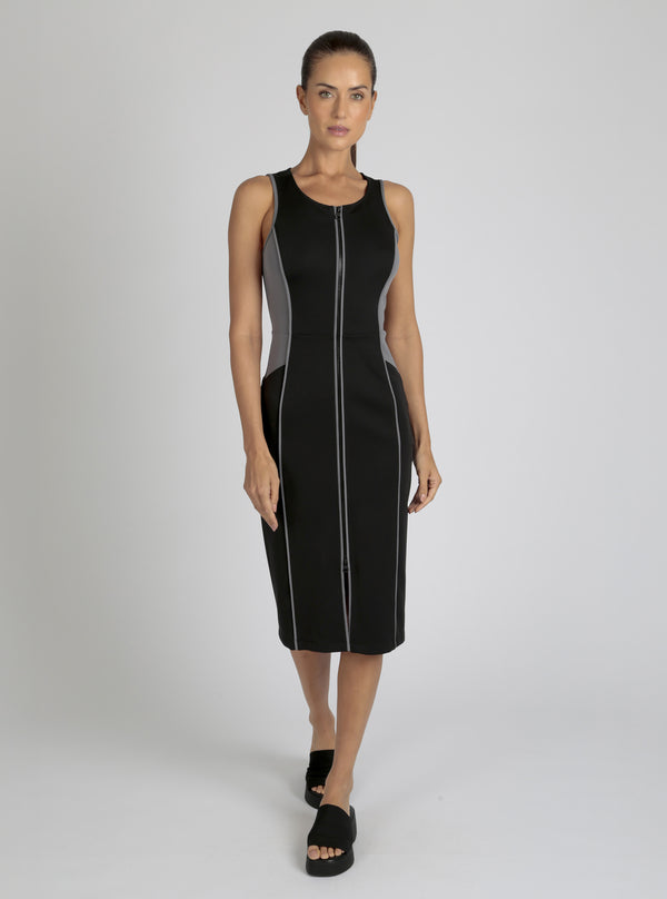 Blanc Noir Lace Back Dress - Black Colorblock BLACK/CHARCOAL