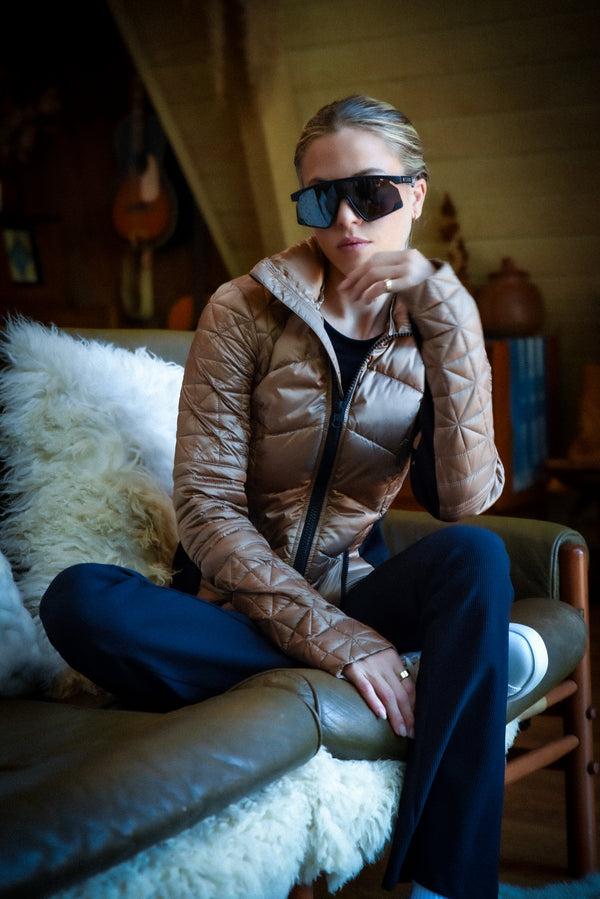 Blanc Noir Lightweight Down Filled Packable Puffer Wine