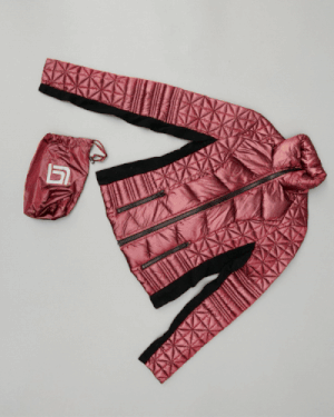 Blanc Noir Lightweight Down Filled Packable Puffer Wine
