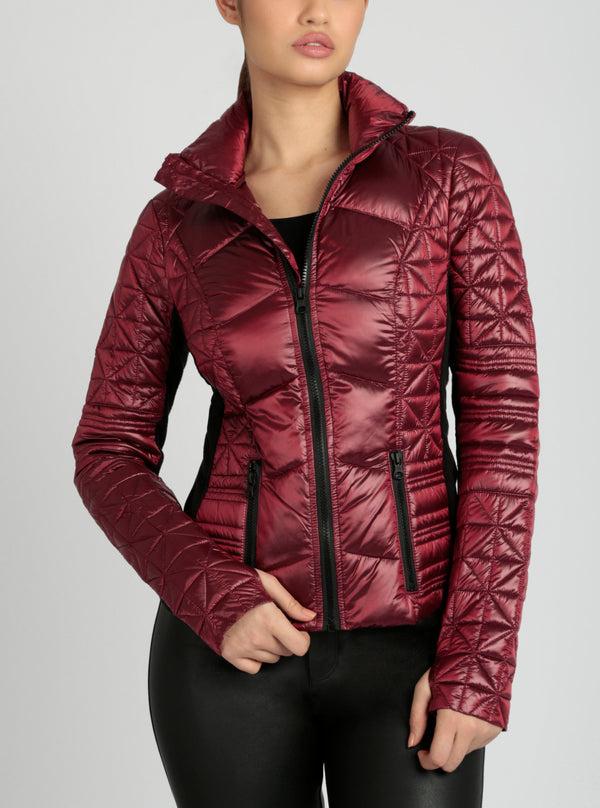 blanc noir Lightweight Down Filled Packable Puffer Wine