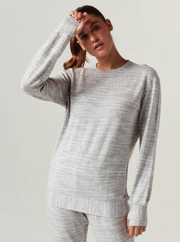 blanc noir Luxe Fleece Sweatshirt - Light Gray Emilia Print