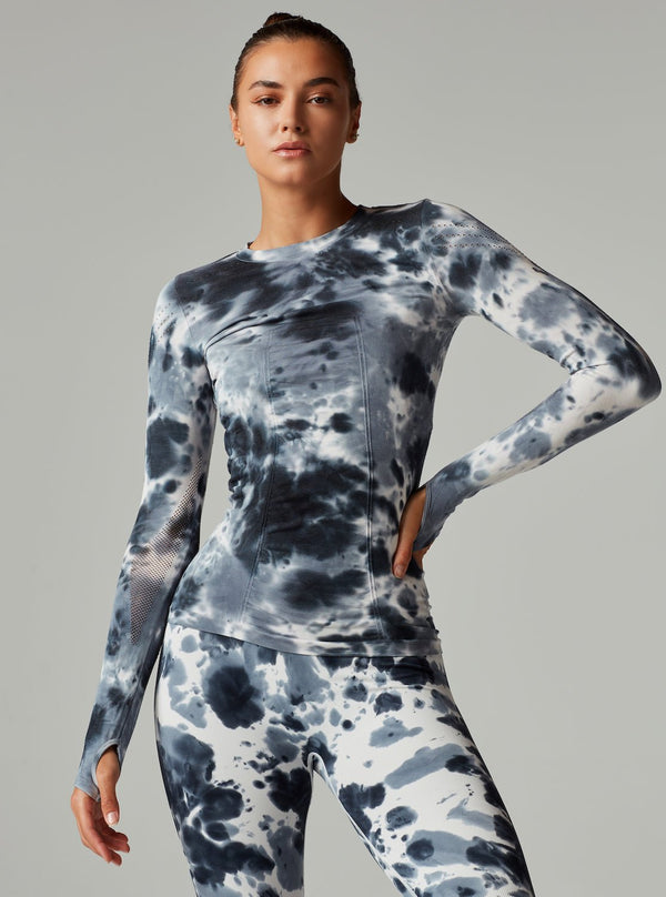 Blanc Noir Magnetic Top LS Grey Tie Dye Grey Tie-Dye